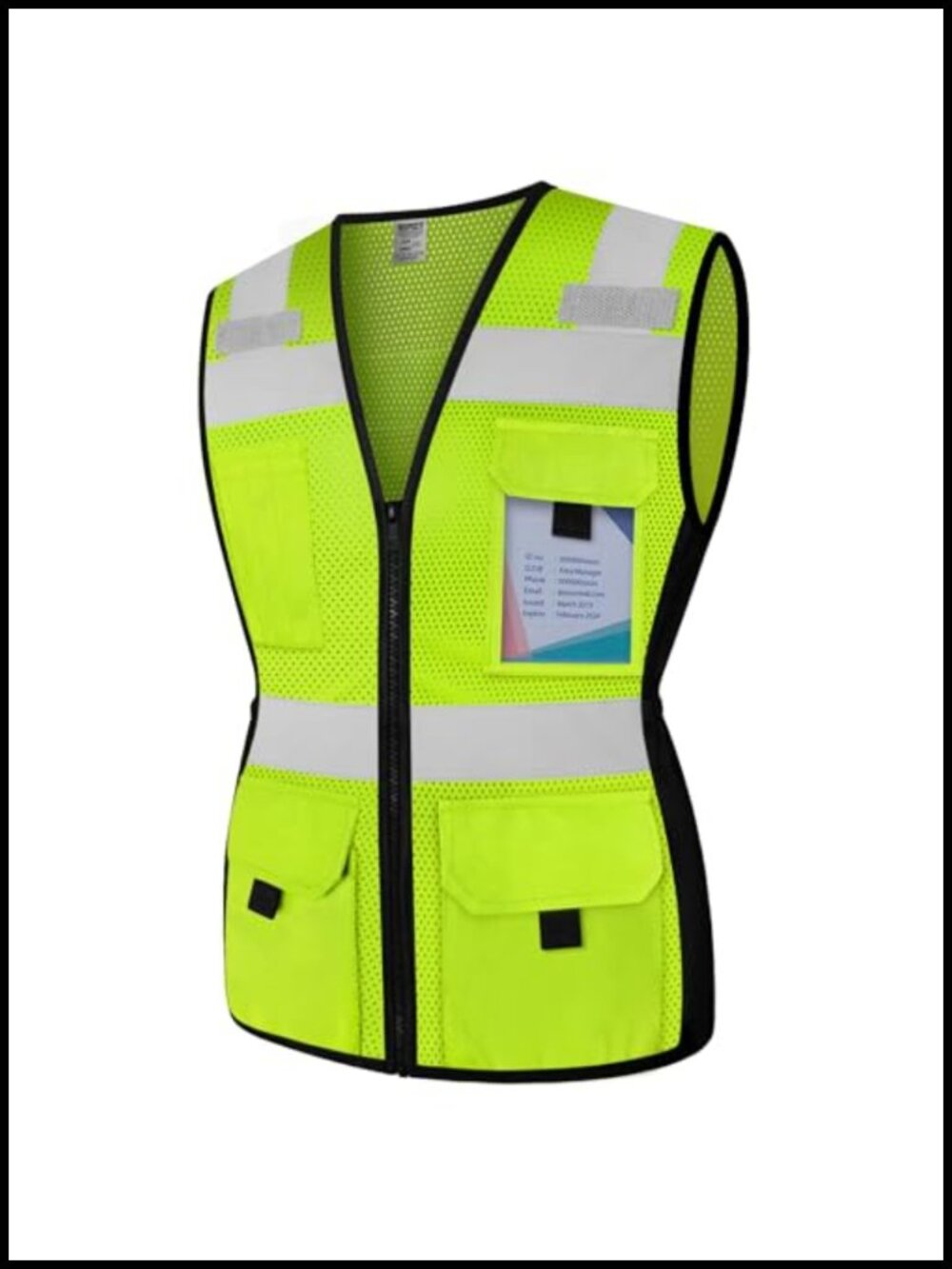 Reflective Safety Vest 11 Pockets High Visibility Mesh ANSI Compliant Women